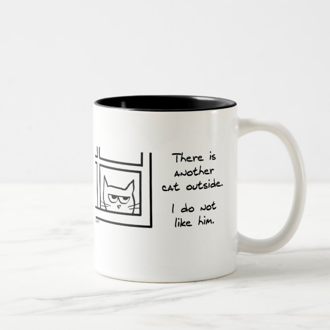 2 Couleurs Ce chat voisin terrible - tasse drôle de chat (Droit)