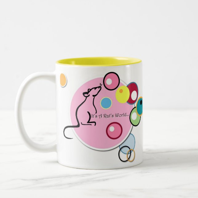 2 Couleurs C'est la tasse de logo du monde d'un rat (Gauche)