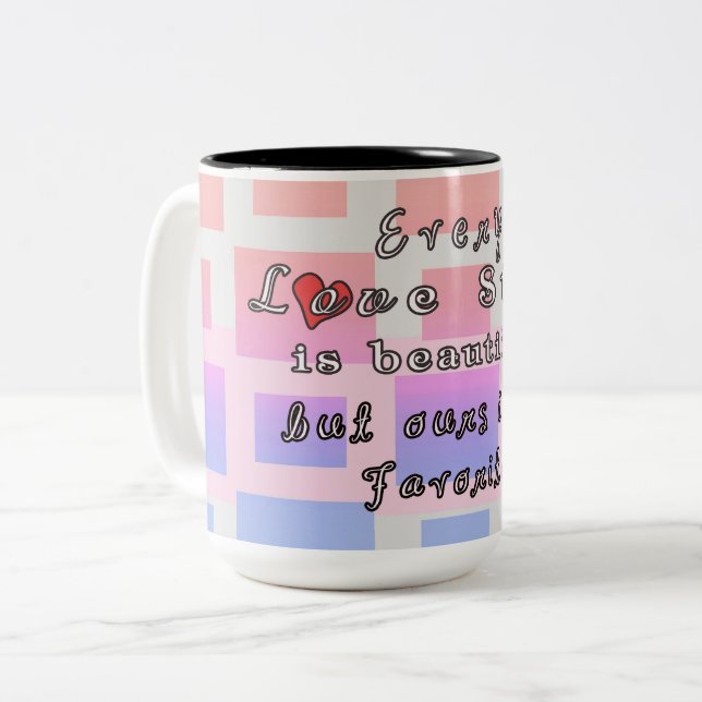2 Couleurs Chaque Love Story est belle tasse de café (Devant gauche)