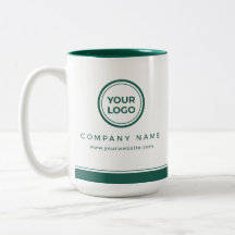 Chasse personnalisée Logo Vert Tasse Café Entrepri