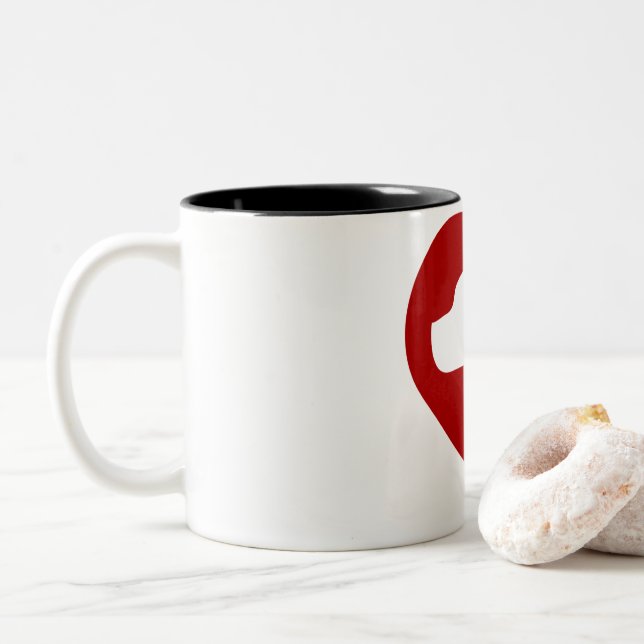 2 Couleurs Chat Rouge Sur La Tasse (Avec donut)