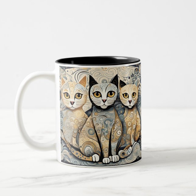 2 Couleurs chats apaisants tasse de café (Gauche)