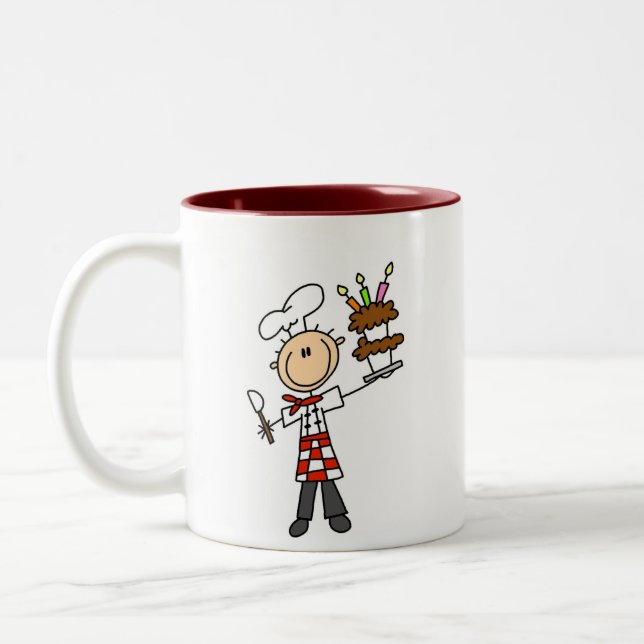 2 Couleurs Chef avec la tasse de gâteau d'anniversaire (Gauche)