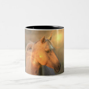 2 Couleurs Cheval de palomino dans la tasse de café légère