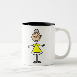 2 Couleurs Chiffre tasse de bâton de grand-maman