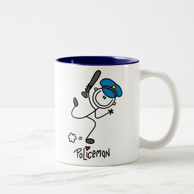 2 Couleurs Chiffre tasse de bâton de policier (Droit)