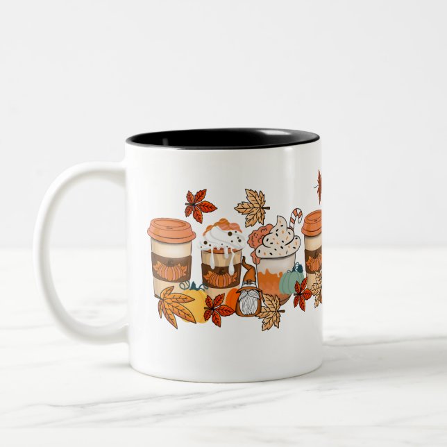 2 Couleurs Chute Citrouille Épice Latte tasse (Gauche)
