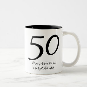 2 Couleurs cinquantième Tasse de déguisement d'anniversaire