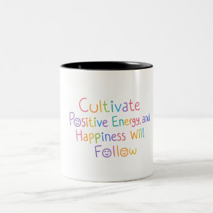 2 Couleurs Citation d'énergie positive sur tasse