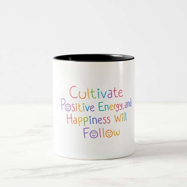 2 Couleurs Citation d'énergie positive sur tasse (Centre)