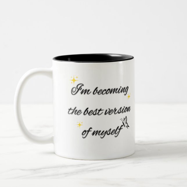 2 Couleurs citation motivationnelle conception de la tasse (Gauche)