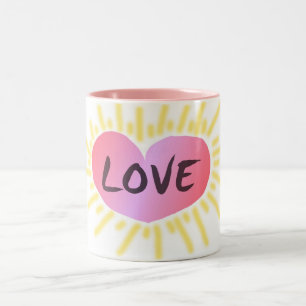 2 Couleurs Coeur de tasse de café d'amour