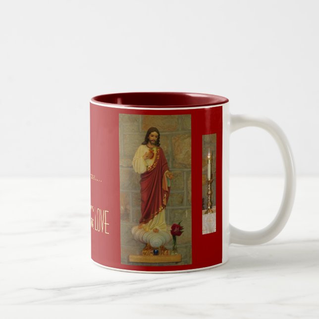 2 Couleurs Coeur sacré de tasse de Jésus (Droit)