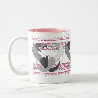 2 Couleurs Coeurs de tasse de furet