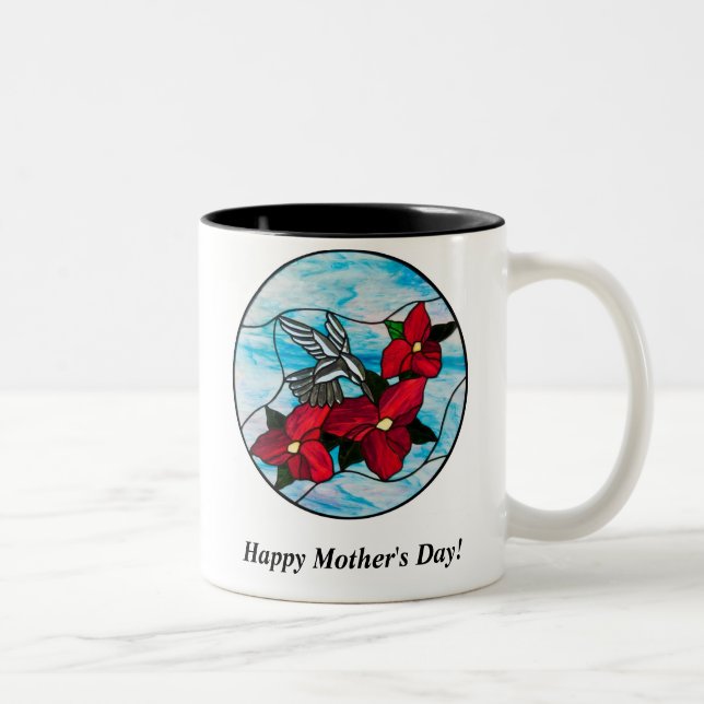 2 Couleurs Colibri et tasse de fleurs (Droit)