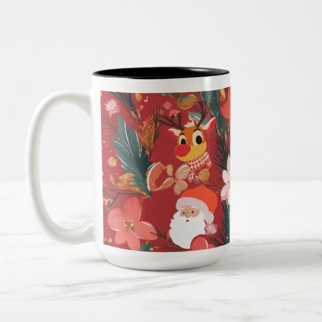 2 Couleurs Conception de la tasse de Noël rouge (Gauche)