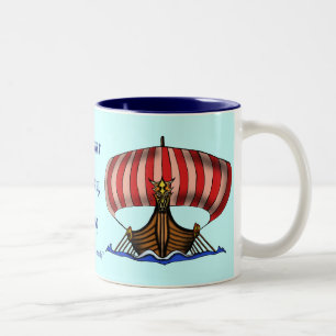 2 Couleurs Conception de tasse de bateau de Viking