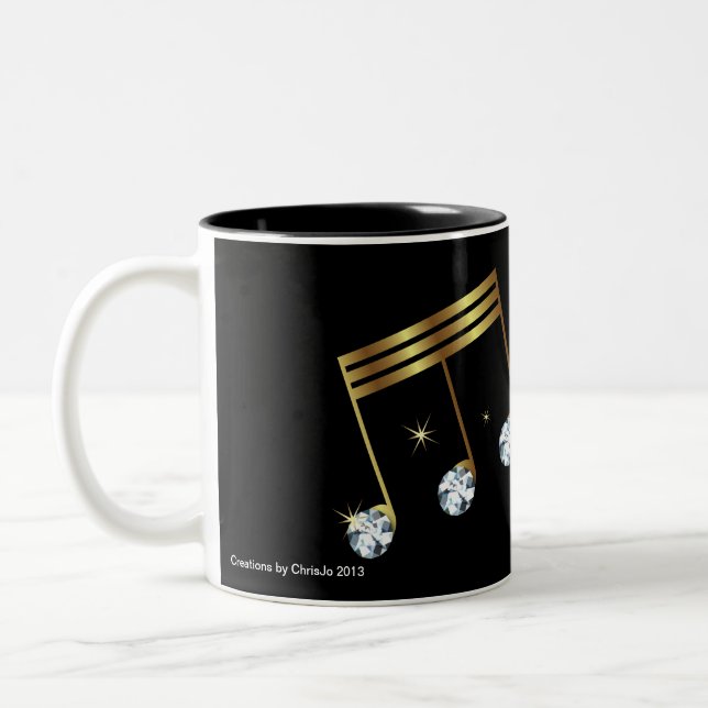 2 Couleurs Conception de tasse de note musicale de diamant et (Gauche)