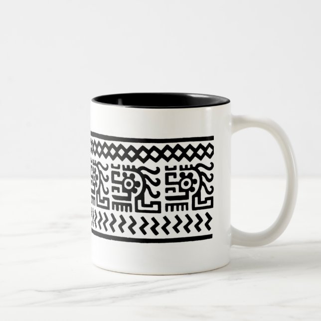 2 Couleurs Conception mexicaine antique - tasse (Droit)
