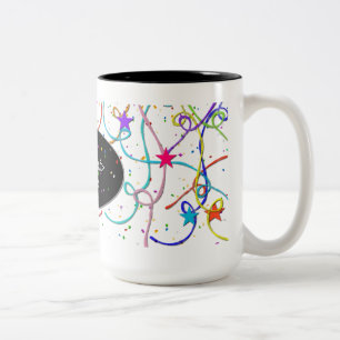 2 Couleurs Confettis et tasse personnalisés de profil sous