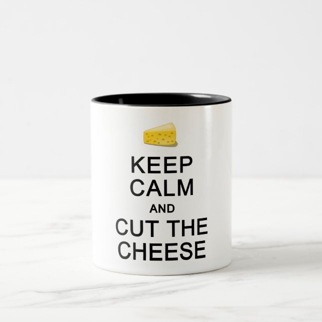 2 Couleurs Conserver le calme et couper la tasse au fromage - (Centre)