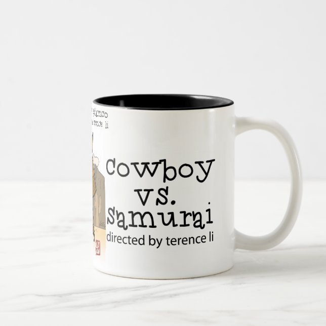2 Couleurs Cowboy contre la tasse samouraï (Droit)