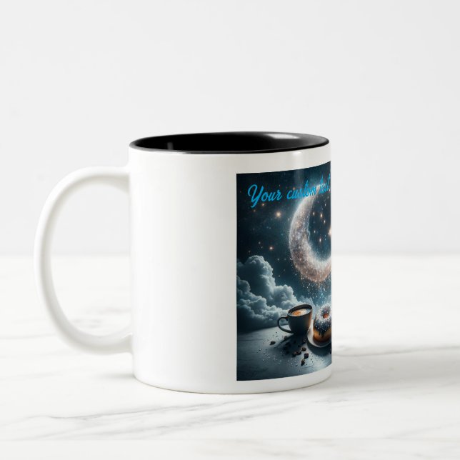2 Couleurs Crescent lune et étoiles scintillantes tasse de ca (Gauche)
