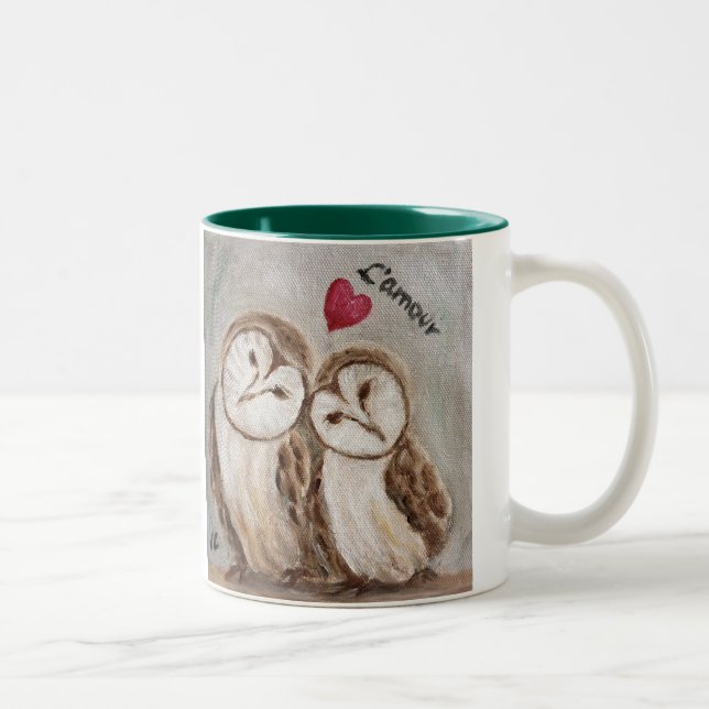 2 Couleurs De hibou amour toujours vous tasse à deux tons (Droit)