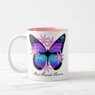 2 Couleurs De meilleurs amis tasse de papillon pour toujours