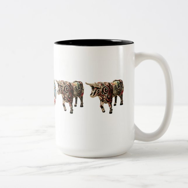 2 Couleurs "De style bohème le boeuf" tasse de 15 onces (Droit)