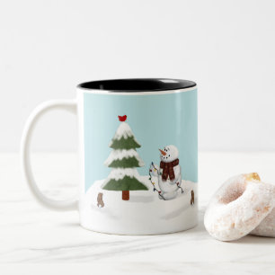 2 Couleurs Décoration de la tasse de bonhomme de neige
