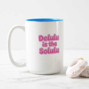 2 Couleurs Delulu est la Tasse Solulu Rose Pailletée Généra