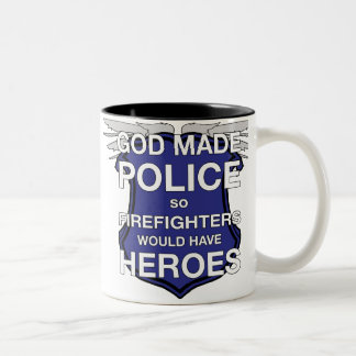 2 Couleurs Dieu a fait la tasse de café de police