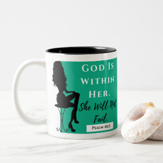 2 Couleurs Dieu est dans sa tasse Teal/noir/blanc