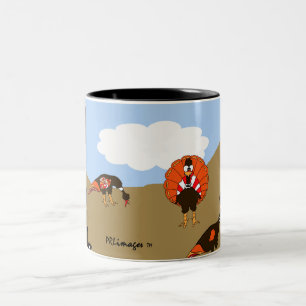 2 Couleurs Dindes dans la tasse d'automne