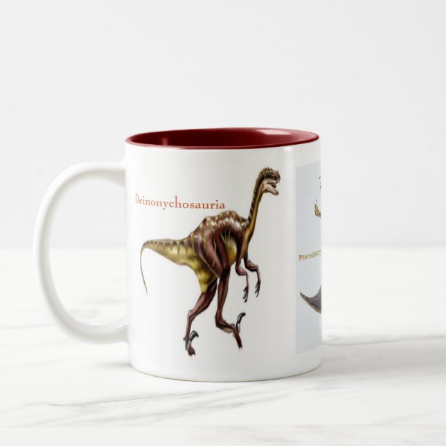 2 Couleurs Dinosaures sur une tasse (Gauche)