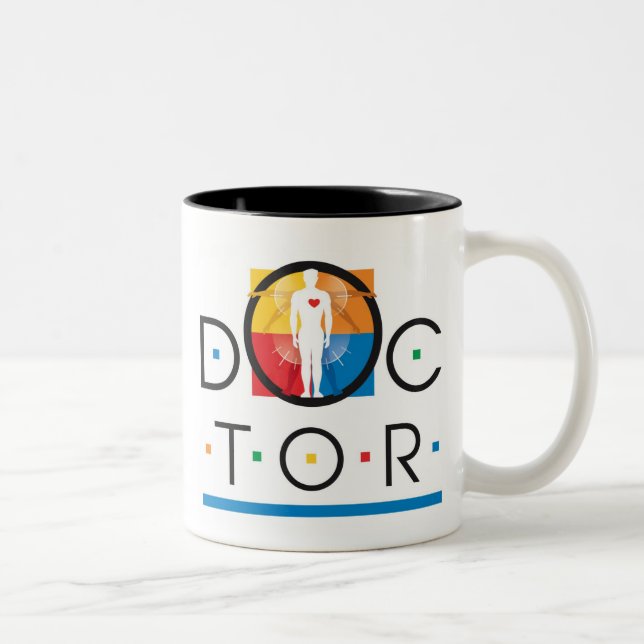 2 Couleurs "Docteur" tasse (Droit)