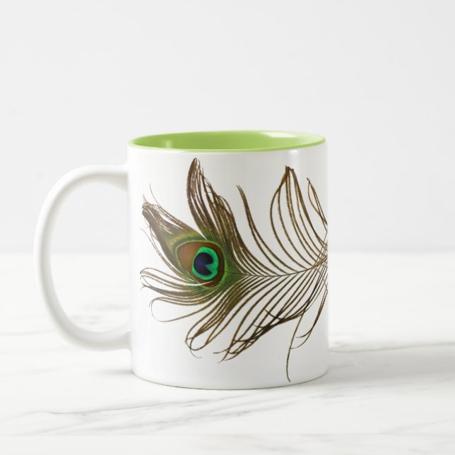 2 Couleurs Double de plume de paon - tasse (Gauche)