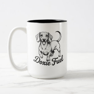 2 Couleurs Doxie Fuel   Tasse à café Joyeux Dachshund
