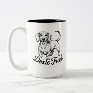 2 Couleurs Doxie Fuel | Tasse à café Joyeux Dachshund