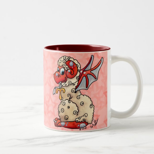 2 Couleurs Dragon mignon de bébé de tasse de Bélier (Droit)