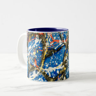 2 Couleurs Égouttement peignant l'abrégé sur tasse de caf