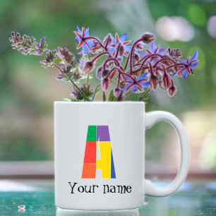 2 Couleurs Élégante lettre monogramme élégant logo tasse de c