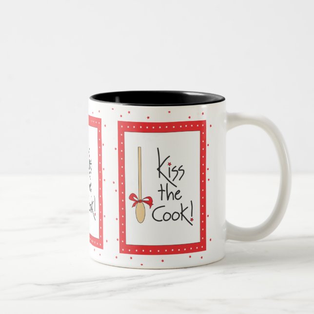2 Couleurs Embrassez le cuisinier ! tasse (Droit)