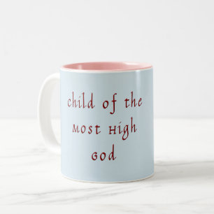 2 Couleurs Enfant chrétien de tasse de Dieu le plus haut