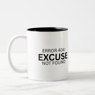2 Couleurs Erreur 404 : Tasse à café bicolore Excuse Non Trou