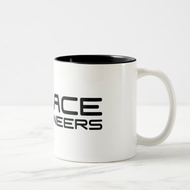 2 Couleurs Espacez logo blanc/noir à deux tons de tasse (Droit)