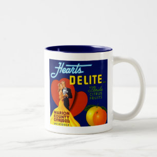 2 Couleurs Étiquette d'agrume de Delite de coeurs tasse de 1