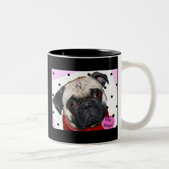 2 Couleurs Étreignez une tasse de carlin ! (Droit)