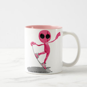 2 Couleurs Faire du surf des neiges la tasse étrangère rose